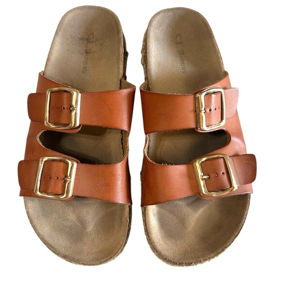 Chinese Laundry Surfs Up  Double Buckle Strap Cognac Espadrille Flat Sandals 9 - Picture 4 of 14